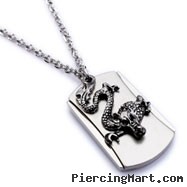 Alloy necklace with dragon dog tag pendant