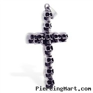 Large multi-skull cross pendant