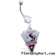 Belly Ring with official licensed NFL charm, Atlanta Falcons