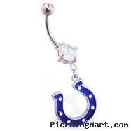 Belly Ring with official licensed NFL charm, Indianapolis Colts