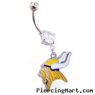 Belly Ring with official licensed NFL charm, Minnesota Vikings