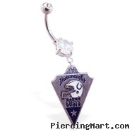 Belly Ring with official licensed NFL charm, Indianapolis Colts