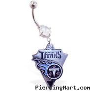 Belly Ring with official licensed NFL charm, Tennessee Titans