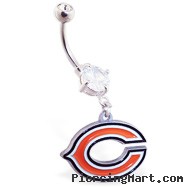 Belly Ring with official licensed NFL charm, Chicago Bears