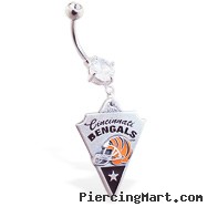 Belly Ring with official licensed NFL charm, Cincinnati Bengals