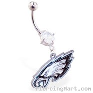 Belly Ring with official licensed NFL charm, Philadelphia Eagles