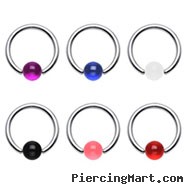 Captive bead ring with UV ball, 16 ga