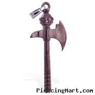 Dark colored skull axe pendant