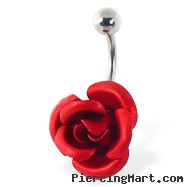 Big rose belly button ring