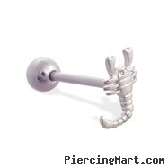 Straight barbell with scorpion top, 14 ga