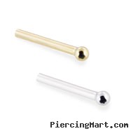 14K Gold Customizable Nose Stud with Ball tip