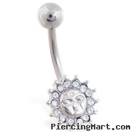 Jeweled sun belly ring