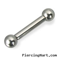 Stainless steel straight barbell, 8 ga