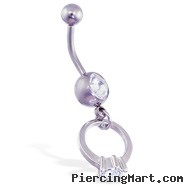 Navel Ring with Dangling Ring