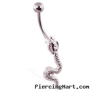 Moveable hinged cobra belly ring