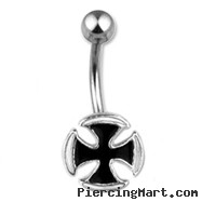 Iron cross belly ring