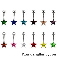 Small jeweled star belly ring