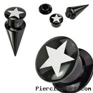 2-In-1 Interchangeable Black Acrylic Screw Fit Taper With Star