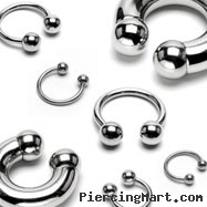 Stainless steel circular (horseshoe) barbell, 4 ga