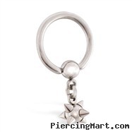 316L Surgical Stainless Steel CBR with Multi-Spiked Ball Dangle
