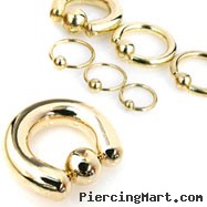 Gold Tone Captive Bead Ring, 18 Ga