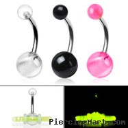 Glowstick belly ring with UV balls