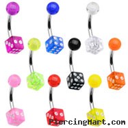 Navel Ring with Dice Bottom Ball