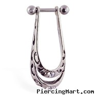 Tribal shield helix ear cuff, 16 ga