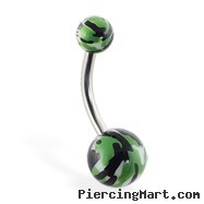 Camo print navel ring