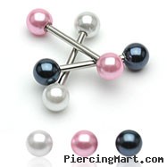 Pearl ball tongue ring