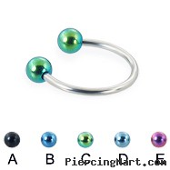 Circular barbell with colored balls, 16 ga