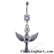 Navel Ring with Dangling Angel