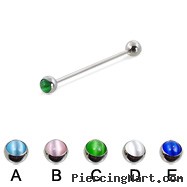 Cat Eye Ball Long Barbell (Industrial Barbell), 16 Ga