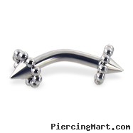 Flower cone curved barbell, 10 ga