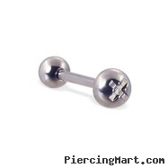 Straight barbell with screw ball