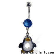 Belly Ring with dangling penguin