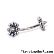 Flower cone curved barbell, 16 ga