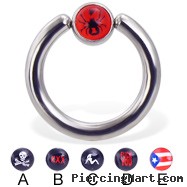 Logo captive bead ring, 10 ga