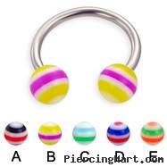 Circular barbell with circle balls, 14 ga