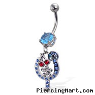 Jeweled cocktail belly button ring