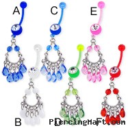 Chandelier bioplast belly button ring