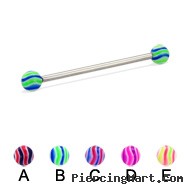 Long barbell (industrial barbell) with wave balls, 12 ga