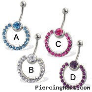 Jeweled door knocker navel ring