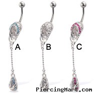 Double flip-flop belly button ring