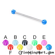 Long barbell (industrial barbell) with beach balls, 12 ga