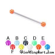 Long barbell (industrial barbell) with beach balls, 14 ga