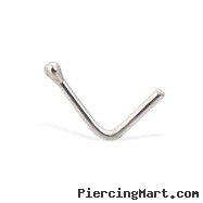 Sterling Silver L-Shaped Nose Pin With 1 Mm Ball