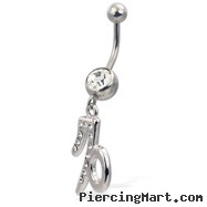 Jeweled Zodiac Belly Button Ring, Capricorn