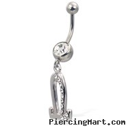 Jeweled zodiac belly button ring, Libra