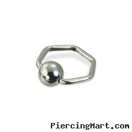 Hexagon captive bead ring, 16 ga